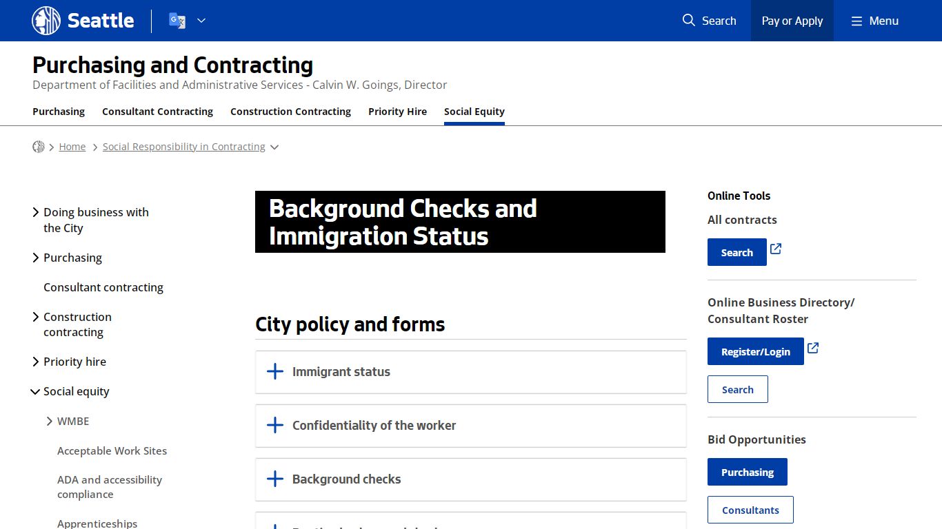 Background Checks and Immigration Status - Seattle
